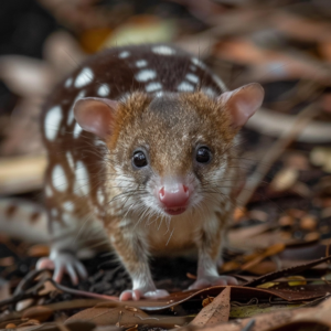 AI generated camera-facing picture of a northern quoll (looks adorable!)